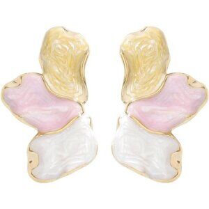 Colorful Flower Earrings – Large Floral Statement Design